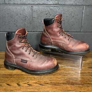 Red Wing 606 Brown Leather Work Boots USA Made Soft Toe EH Men’s 9.5 E2